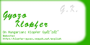 gyozo klopfer business card